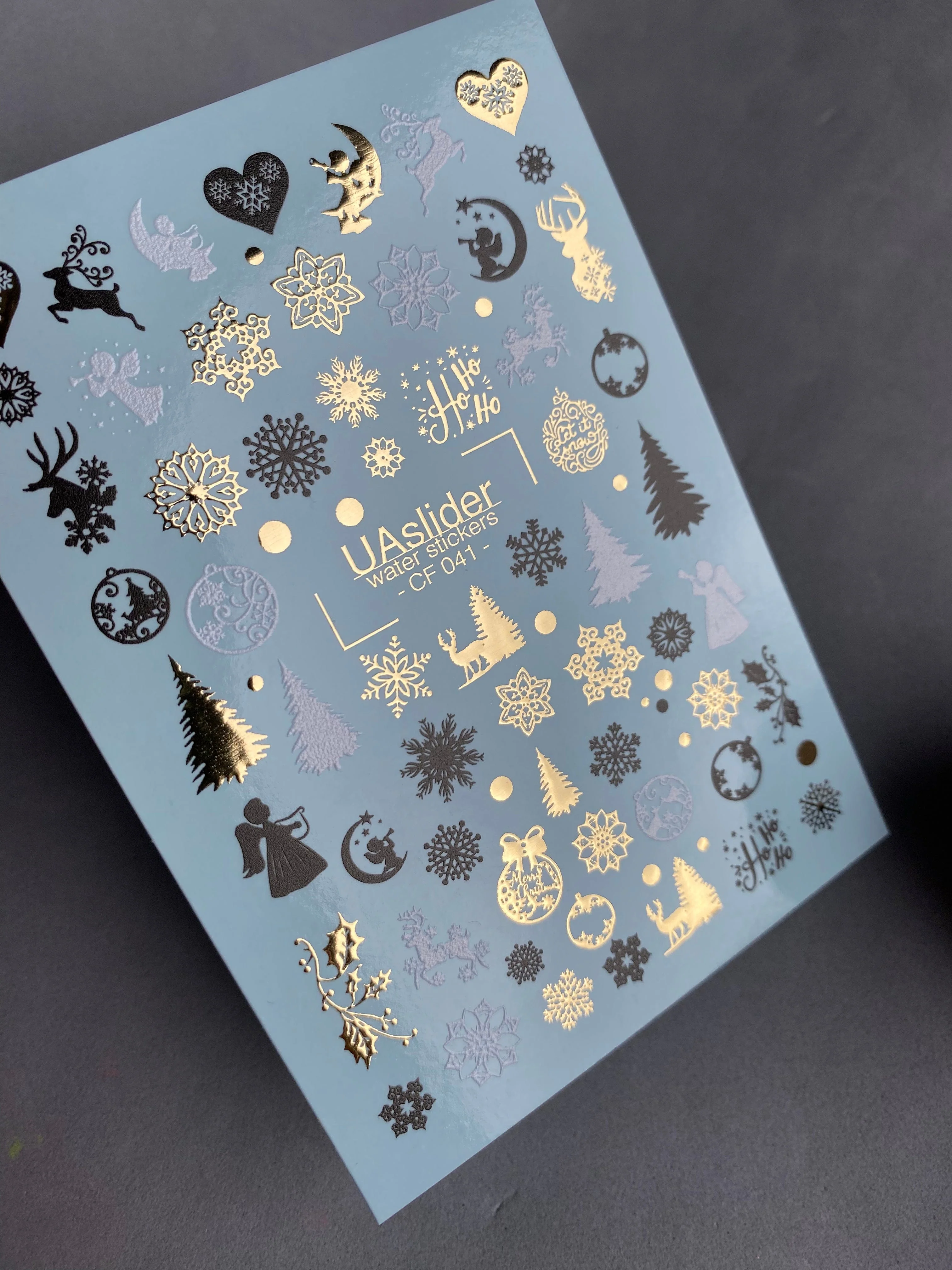 CF-041 Angels Reindeer Trees Snowflakes Ornaments Water Slide Nail Decals christmas nails winter nail art - Image 2