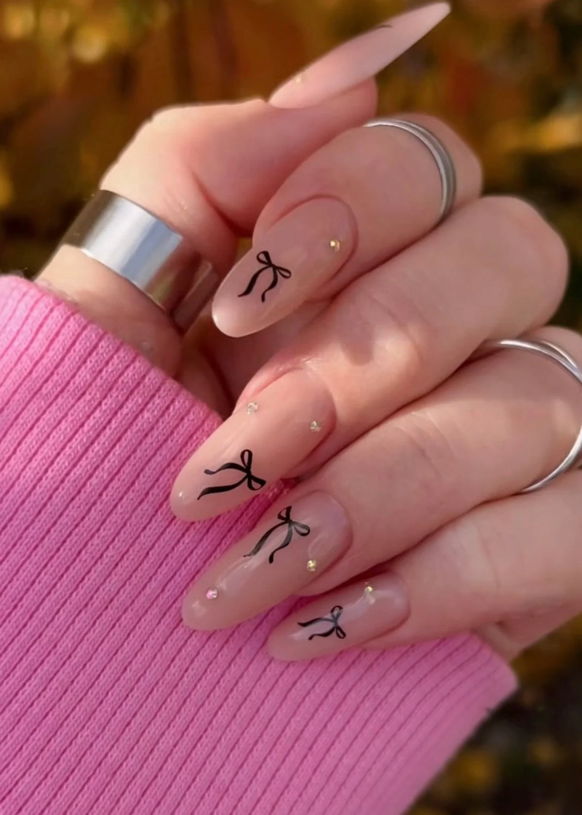 CF-315 Gold Foil Nail Water Decal /Gothic Bow /Black Ribbons/ Coquette/ Cherries / Butterflies - Image 2