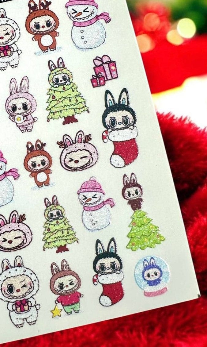 CL-145 Nail Decal 2D Christmas / Labubu / Christmas Nails / Monster Elves / Kawaii Nail Art / AI Made Inspo. - Image 2