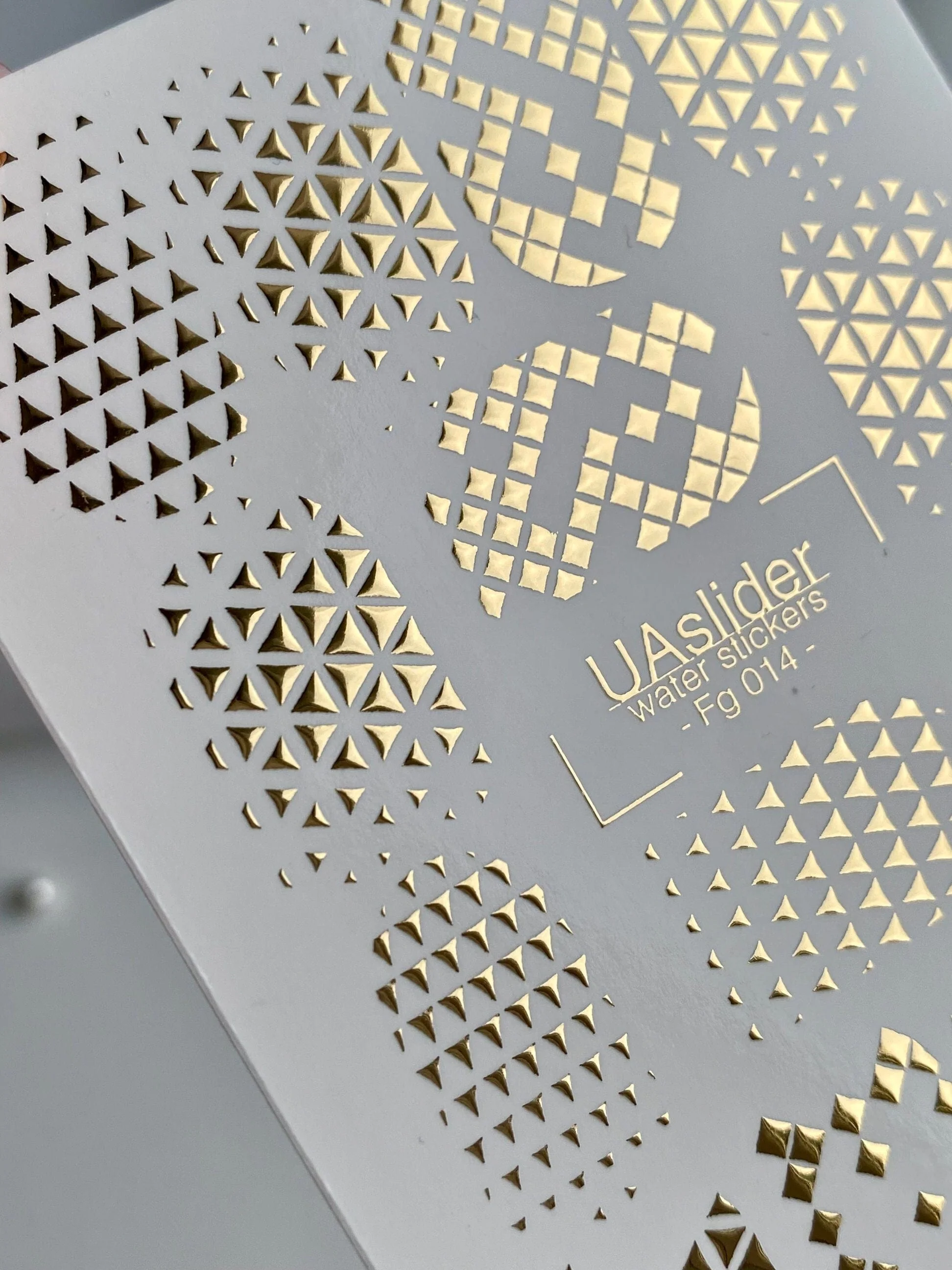FG-014 Gold Foil Nail Water Decals / Geometric/ Gold Nail Water Decals/ Triangle Patterned /Full Coverage / Modern/ Luxury - Image 2