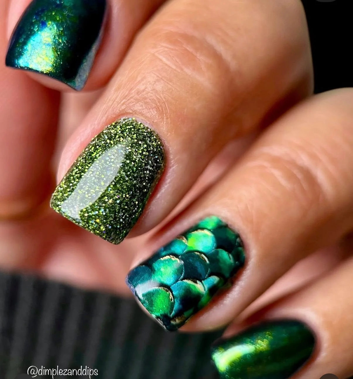Gold FOIL Nail Decal / Mermaid Scales / Dragons / Fantasy Patterns - Image 3