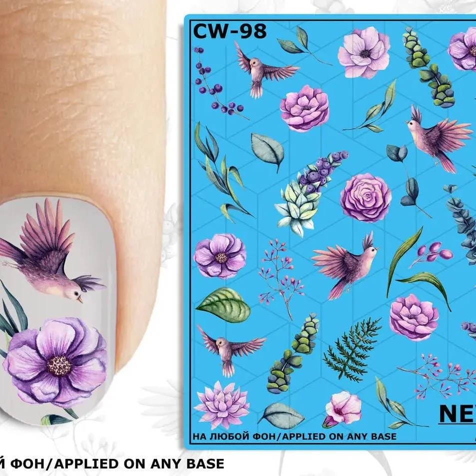 CW-98 / Nail Decal 2D / Floral & Plants / Spring Nails - Image 3