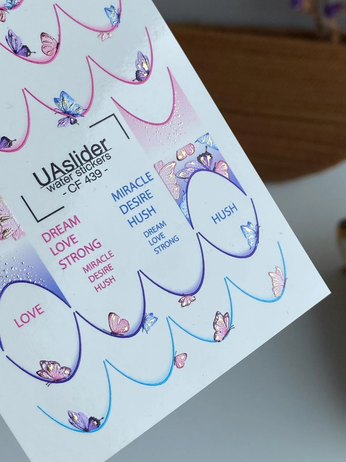 Nail Water Decal Gold FOIL/ Butterfly French Tip/ French Line/ French Nail Tattoo /Waterslide / Nail Waterslide Decals/ Nail Art/ - Image 3
