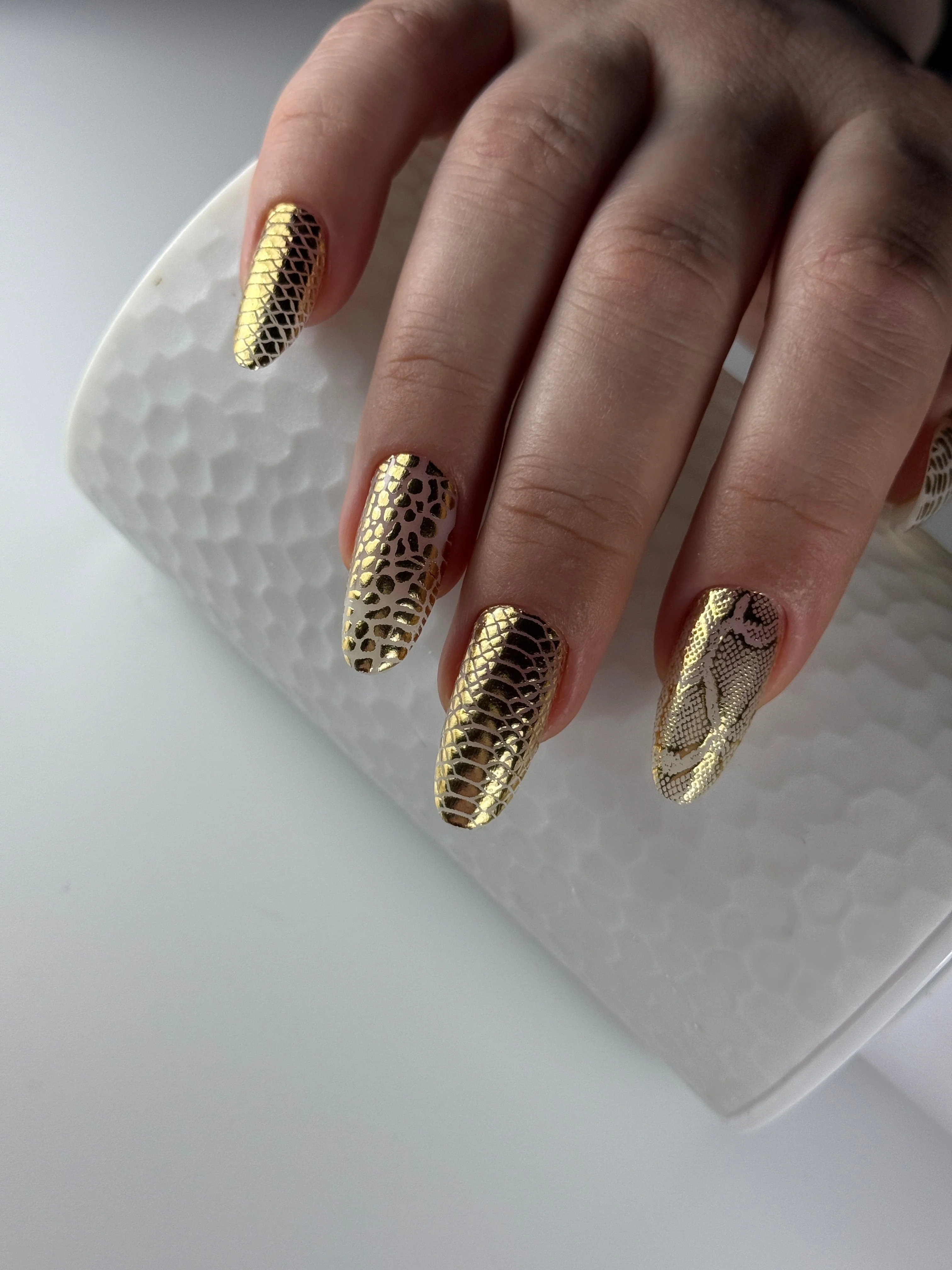 NF-45 / Nail Decal Gold FOIL Snake Skin, Snake Print, Year Of The Snake - Image 3